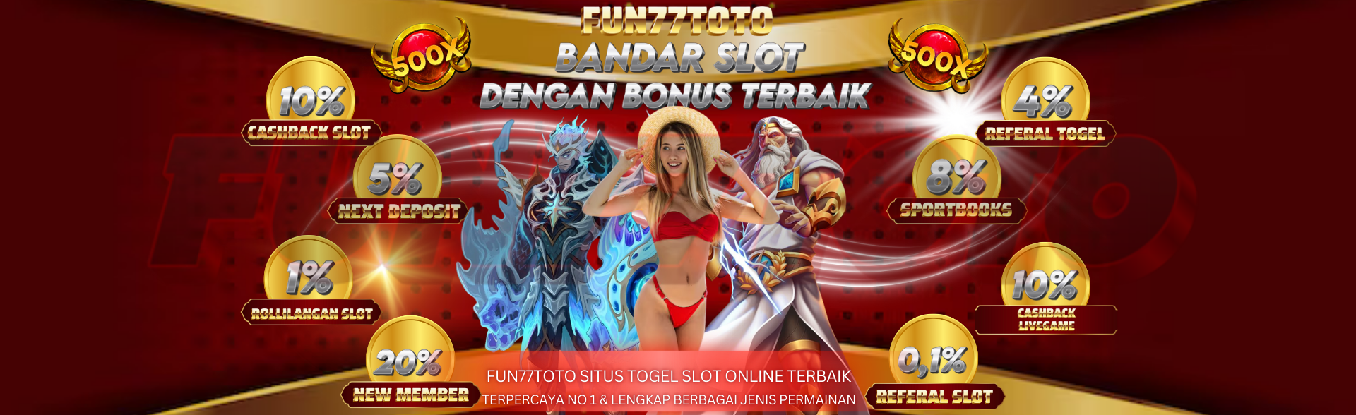 Banner promosi daftar member baru Fun77toto